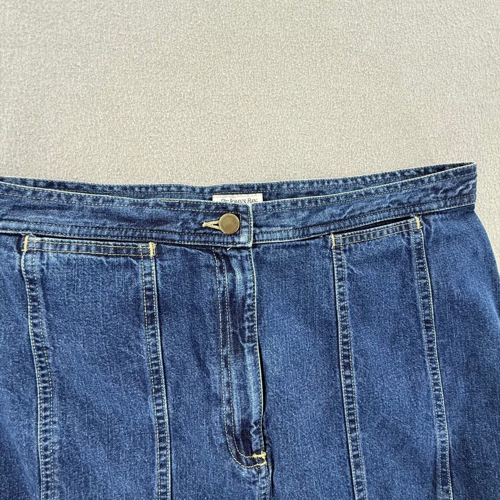 Vintage Denim Blue Jean A Line Maxi Skirt Women Size 14T / Tall - Picture 7 of 10